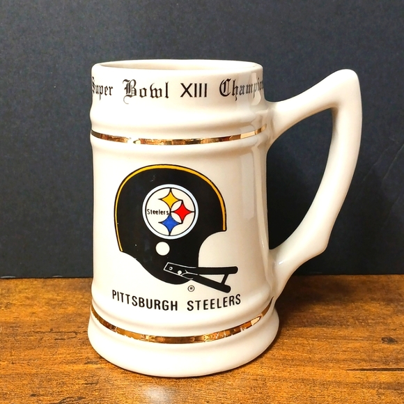 Vintage Pittsburgh Steelers Super Bowl XIII 13 Champions, Beer Stein Mug, NFL - Picture 1 of 6